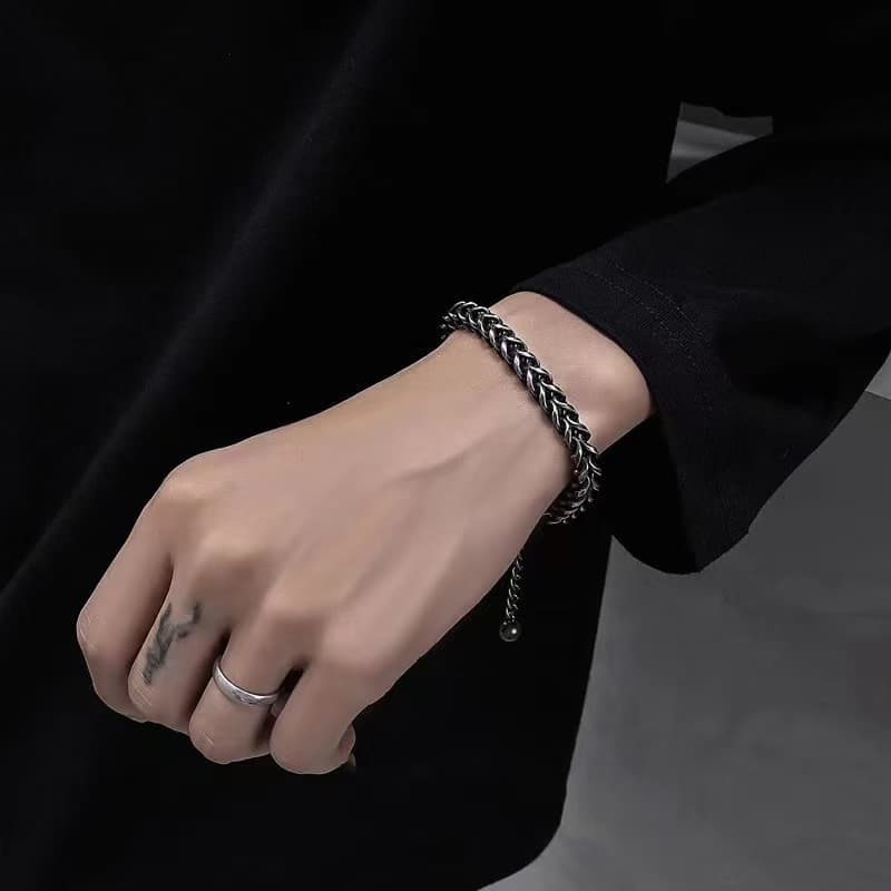 メンズアクセサリー 麦の穂編み込みブレスレット