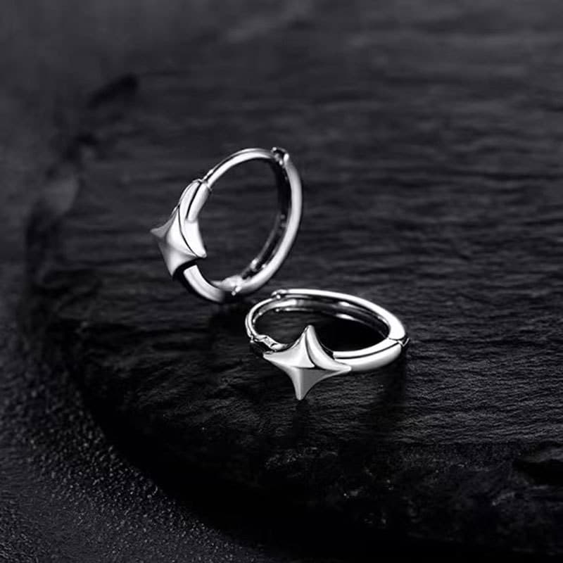 メンズアクセサリー ピアス 星形フープピアス