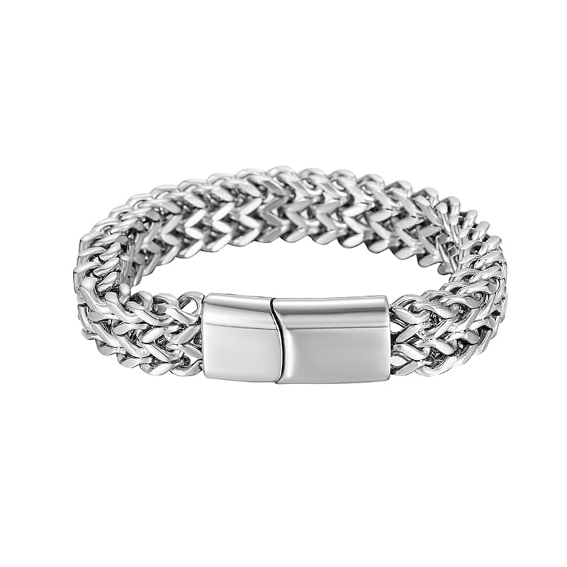 メンズアクセサリー 重厚編み込み鎖バングル