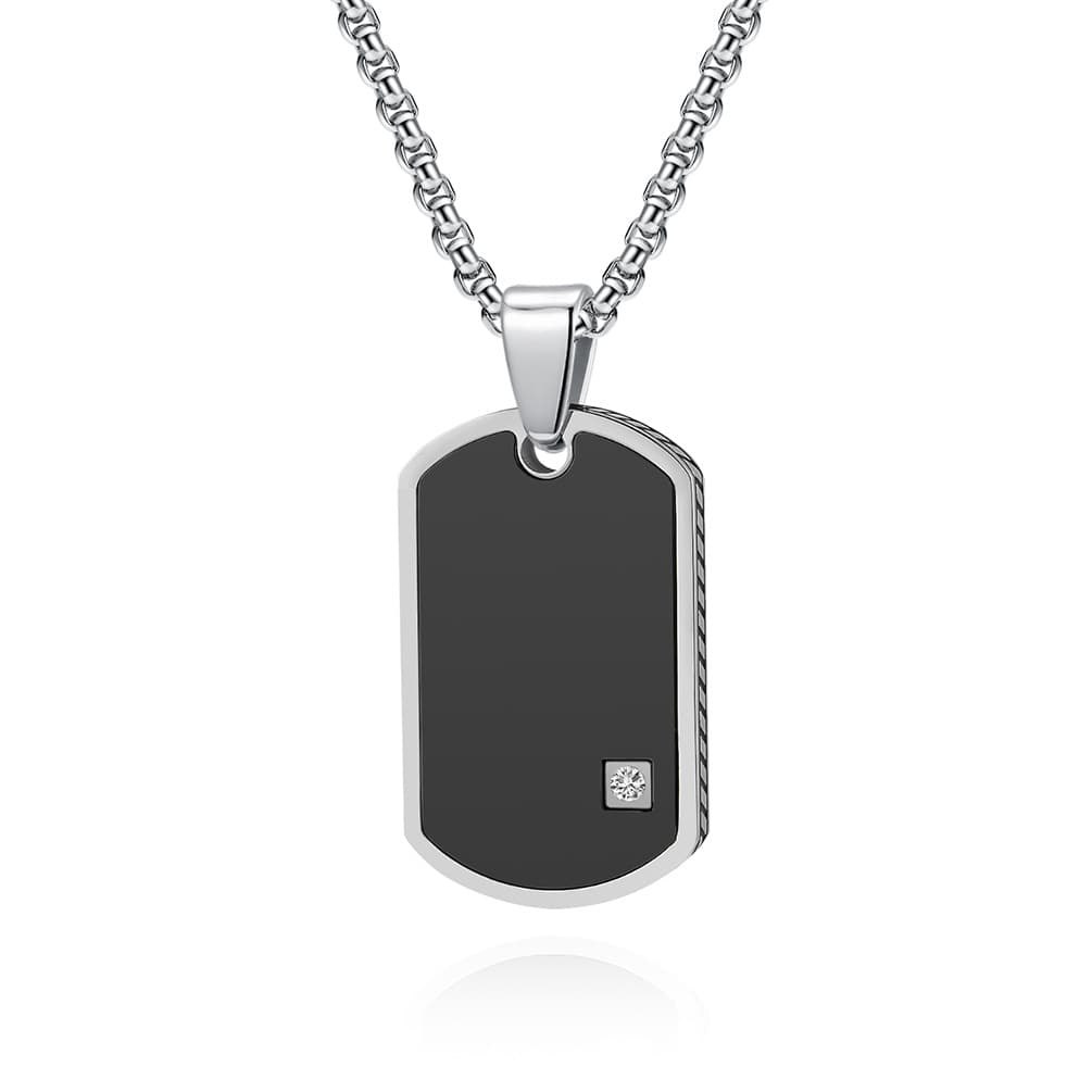 メンズアクセサリー 洗練プレートタグネックレス