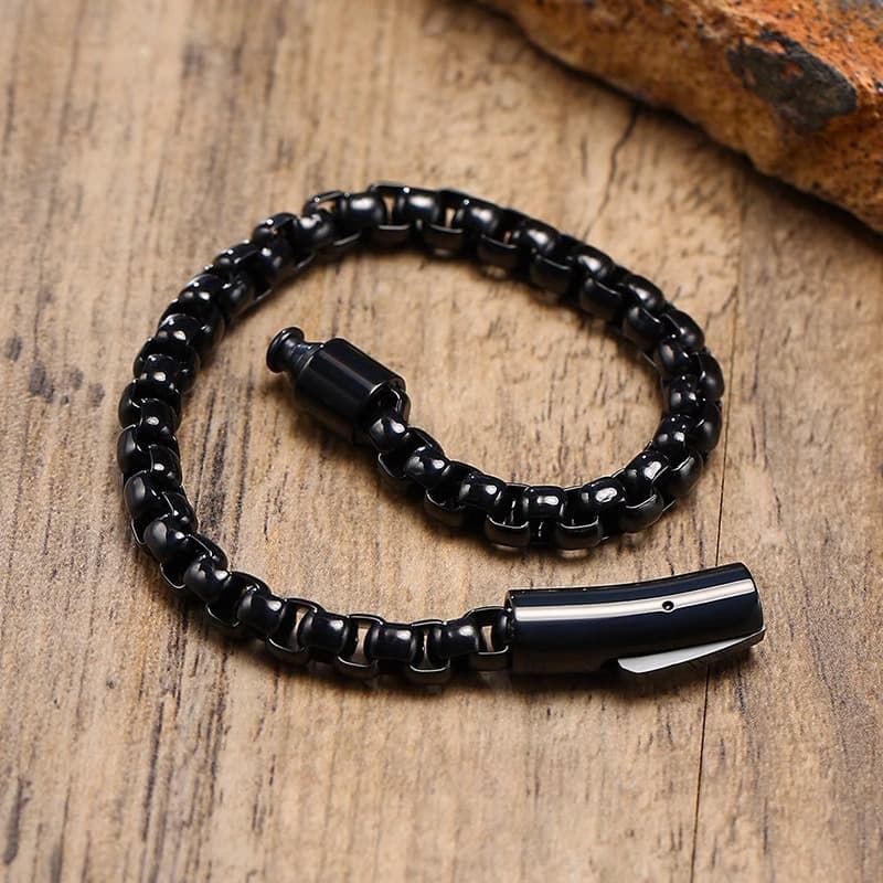メンズアクセサリー 鎖編み輝きブレスレット
