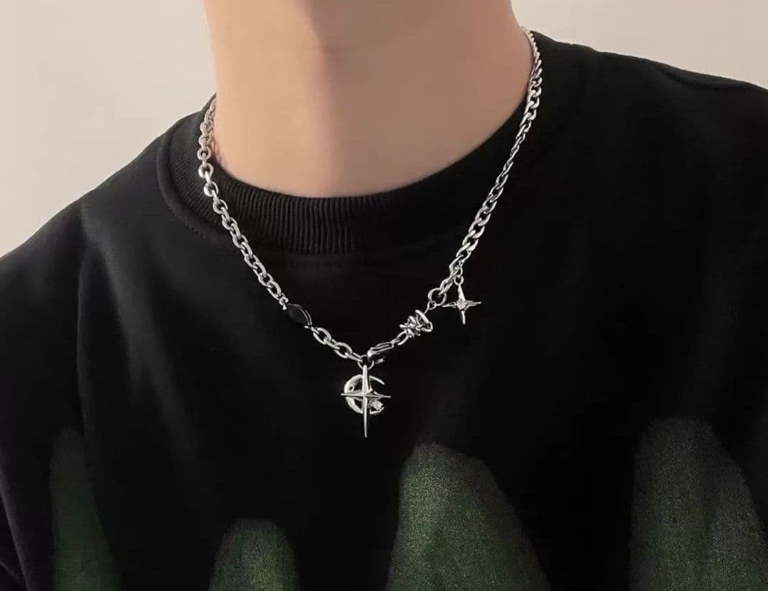 メンズアクセサリー ネックレス 神秘十字架チェーンネックレス