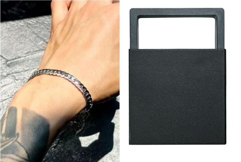 メンズアクセサリー ブレスレット 洗練鎖編みブレスレット