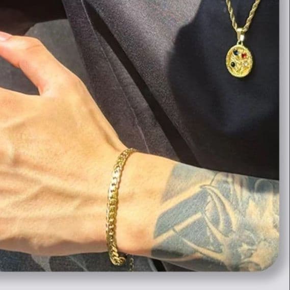 メンズアクセサリー ブレスレット 洗練鎖編みブレスレット