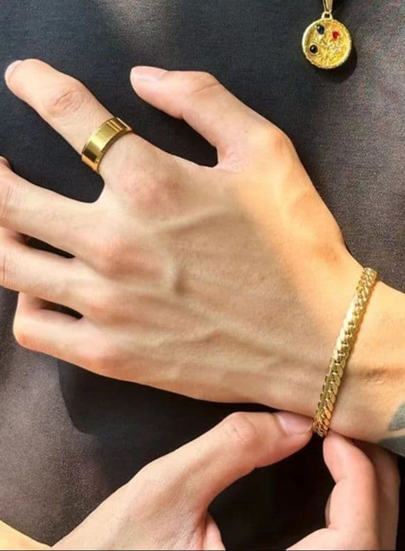 メンズアクセサリー ブレスレット 洗練鎖編みブレスレット