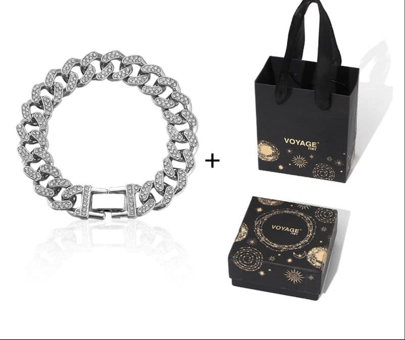 メンズアクセサリー ブレスレット 煌めき鎖状デザインブレスレット