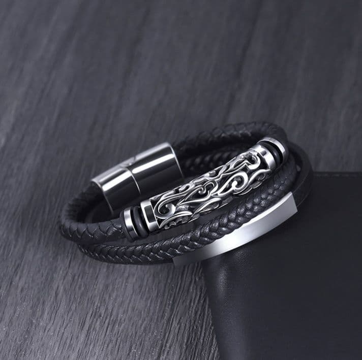 メンズアクセサリー ブレスレット 煌めき編込みブレスレット