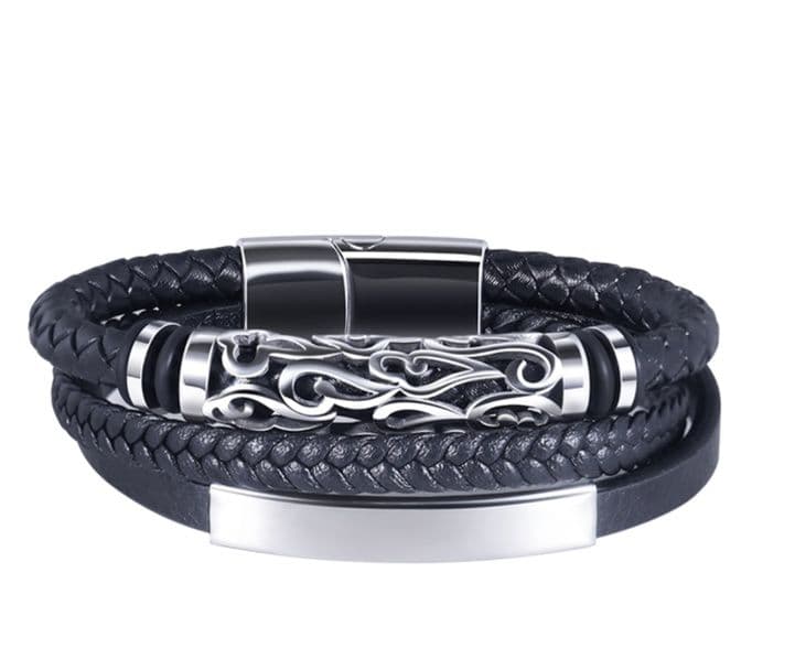 メンズアクセサリー ブレスレット 煌めき編込みブレスレット