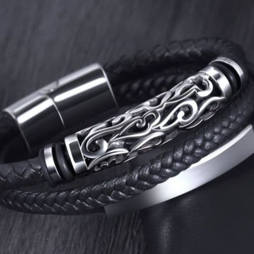 メンズアクセサリー ブレスレット 煌めき編込みブレスレット