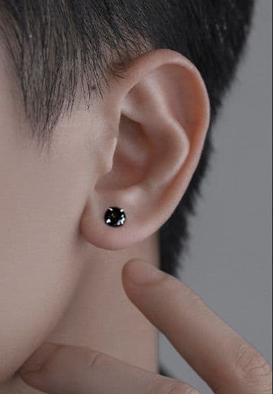 メンズアクセサリー ピアス 煌めき一粒石ピアス