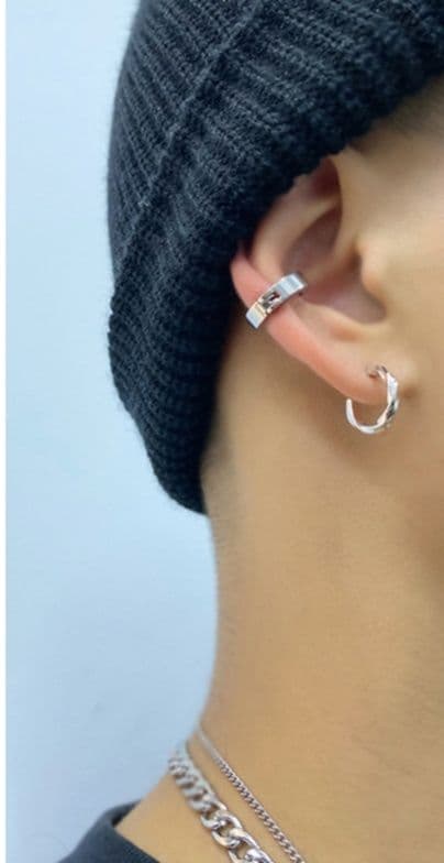 メンズアクセサリー ピアス 捻りフープ ピアス
