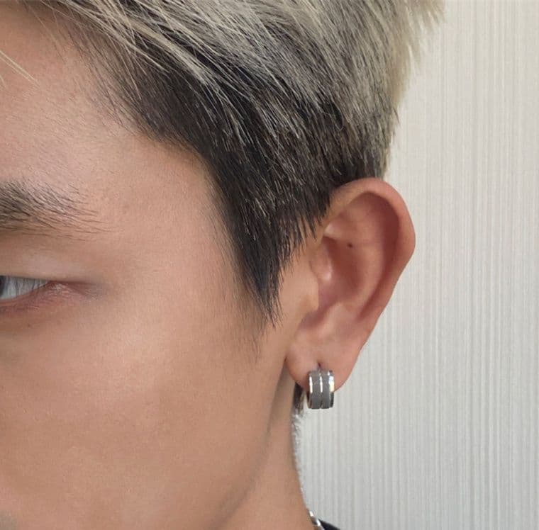 メンズアクセサリー ピアス 三連輪洗練フープピアス