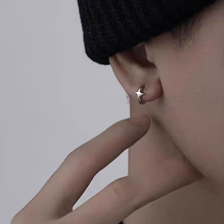 メンズアクセサリー ピアス 星形フープピアス