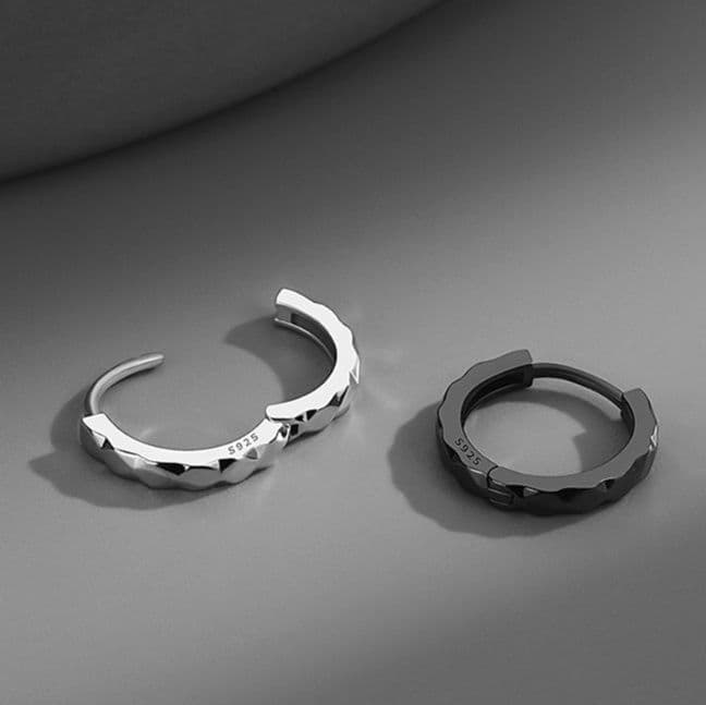 メンズアクセサリー ピアス 波紋輪フープピアス