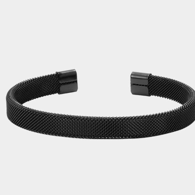 メンズアクセサリー バングル メッシュ編み込み洗練バングル