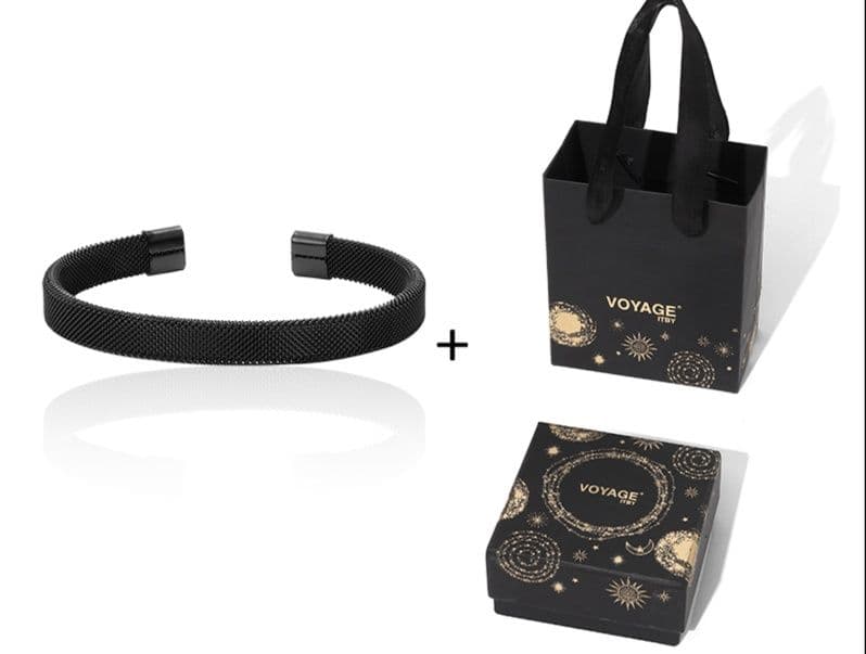 メンズアクセサリー バングル メッシュ編み込み洗練バングル