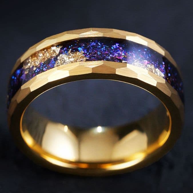 メンズアクセサリー 指輪 宇宙の煌めき多面加工指輪