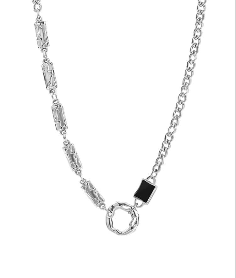 メンズアクセサリー ネックレス 万華鏡デザイン リングチェーンネックレス
