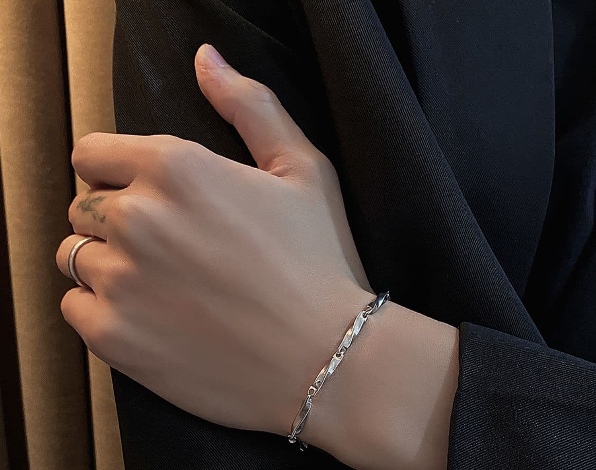 メンズアクセサリー ブレスレット 匠技ツイストチェーンブレスレット