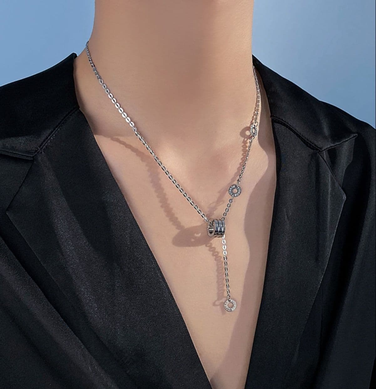メンズアクセサリー ネックレス 洗練円環ワイヤーネックレス