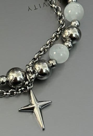 メンズアクセサリー ブレスレット 星十字の輝き天然石ブレスレット