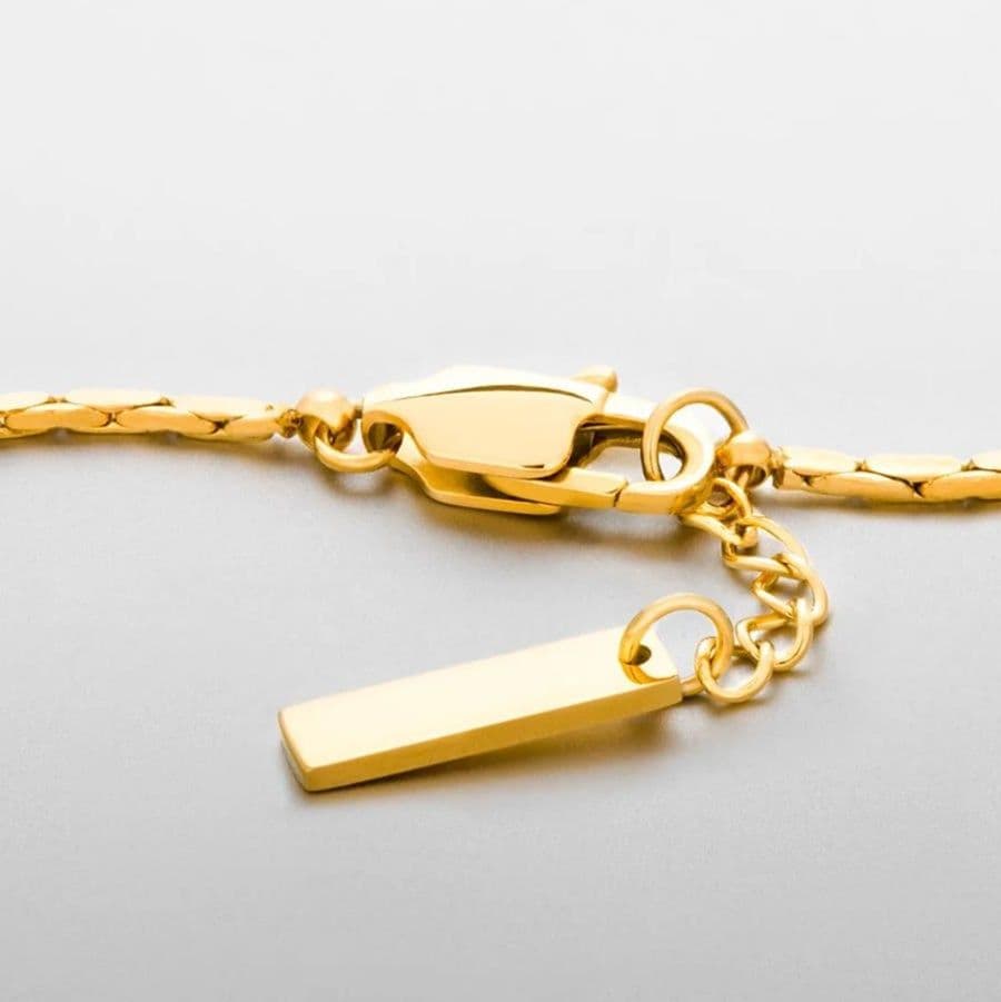 メンズアクセサリー ブレスレット 細身の洗練スネークチェーンブレスレット