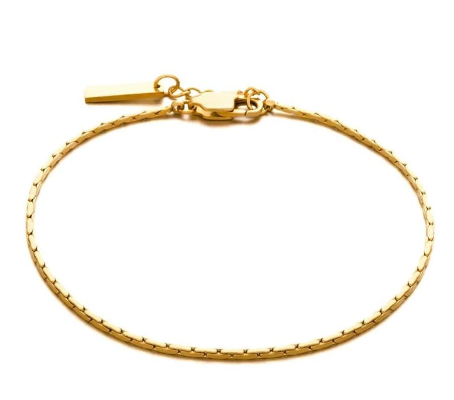 メンズアクセサリー ブレスレット 細身の洗練スネークチェーンブレスレット