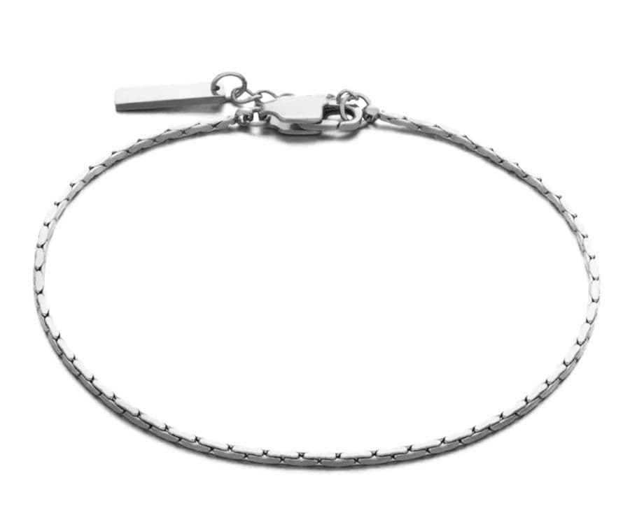 メンズアクセサリー ブレスレット 細身の洗練スネークチェーンブレスレット