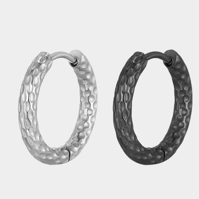 メンズアクセサリー ピアス  鍛造輪刻フープピアス