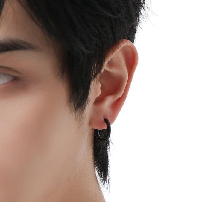 メンズアクセサリー ピアス  鍛造輪刻フープピアス