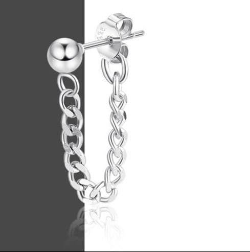 メンズアクセサリー ピアス 鎖縄揺れるミニマルピアス