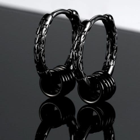 メンズアクセサリー 立体輪舞フープピアス