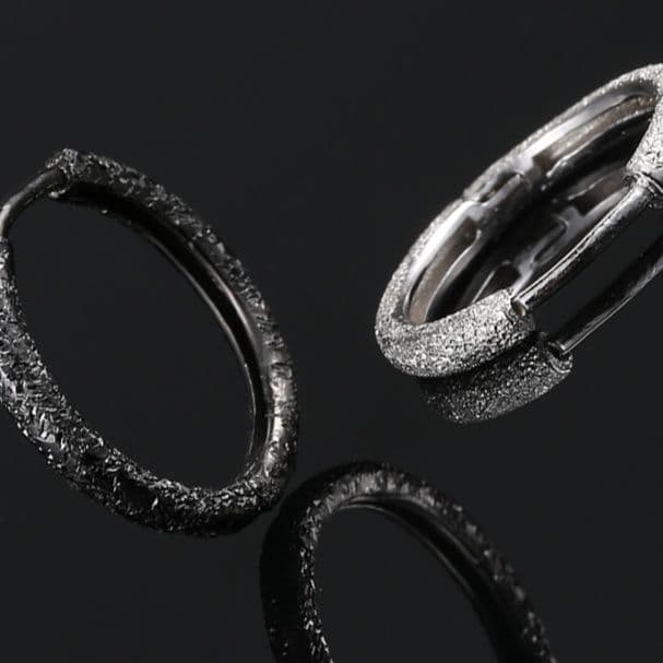 メンズアクセサリー 上質純銀フープピアス