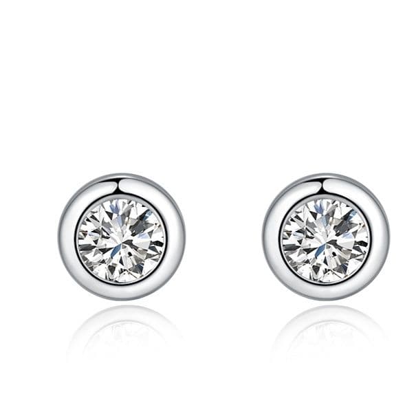 メンズアクセサリー 丸枠輝石 一粒ピアス