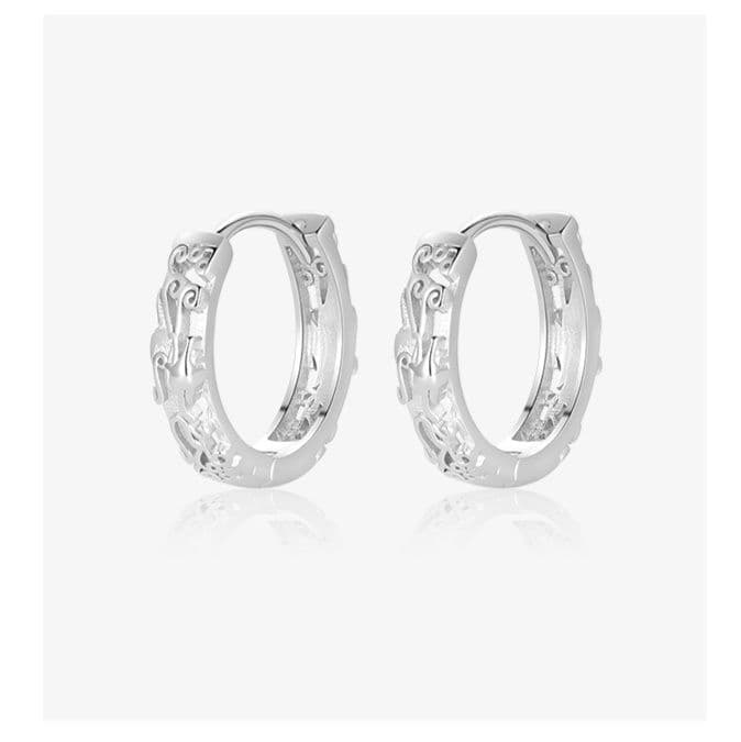 メンズアクセサリー 彫刻模様のフープピアス