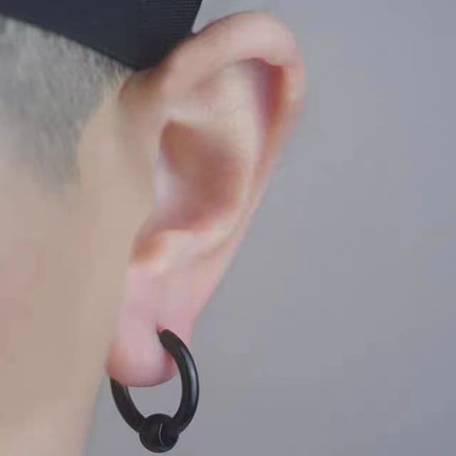 メンズアクセサリー ツイストデザインフープピアス