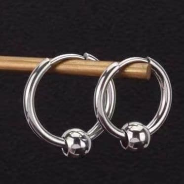 メンズアクセサリー ツイストデザインフープピアス