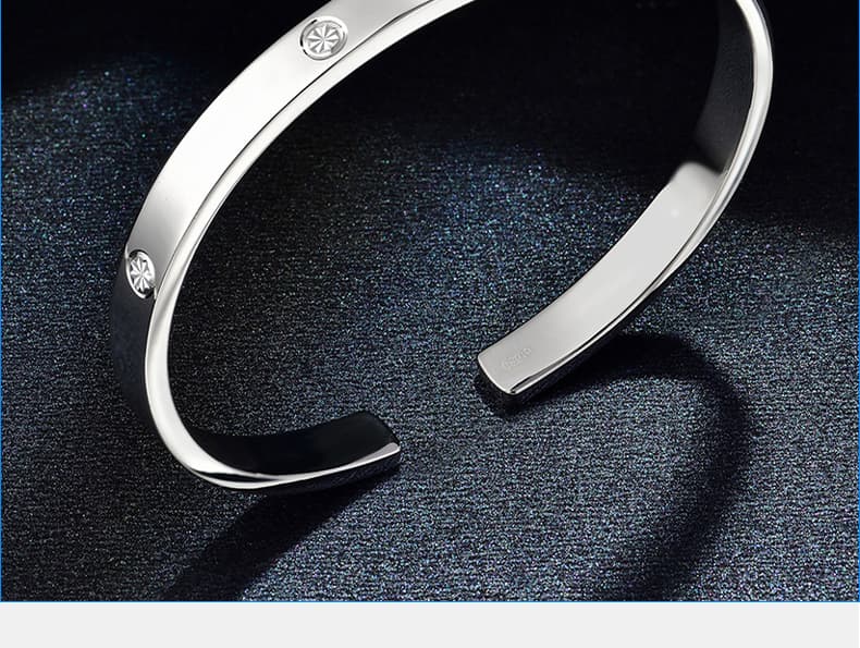 メンズアクセサリー バングル 雪結晶模様 洗練バングル