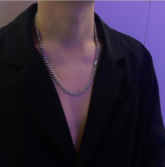 メンズアクセサリー メンズ喜平チェーンネックレス シルバー調