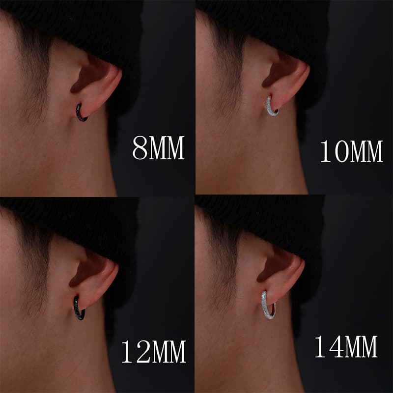 メンズアクセサリー 上質純銀フープピアス