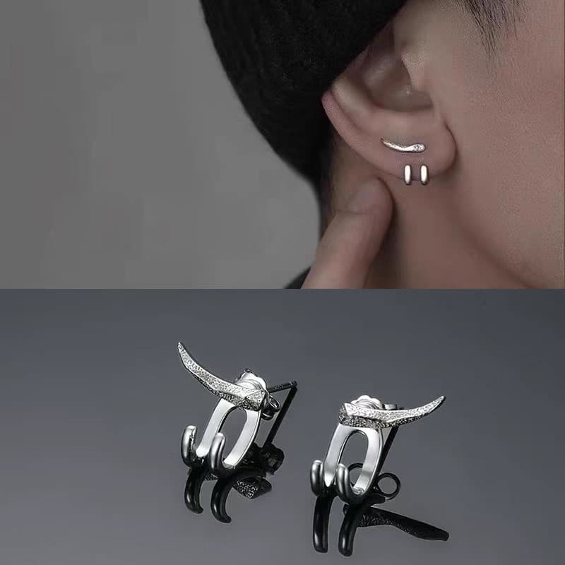 メンズアクセサリー ピアス 翼を持つ二連ピアス