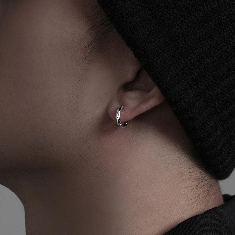 メンズアクセサリー ピアス 捻りフープ ピアス