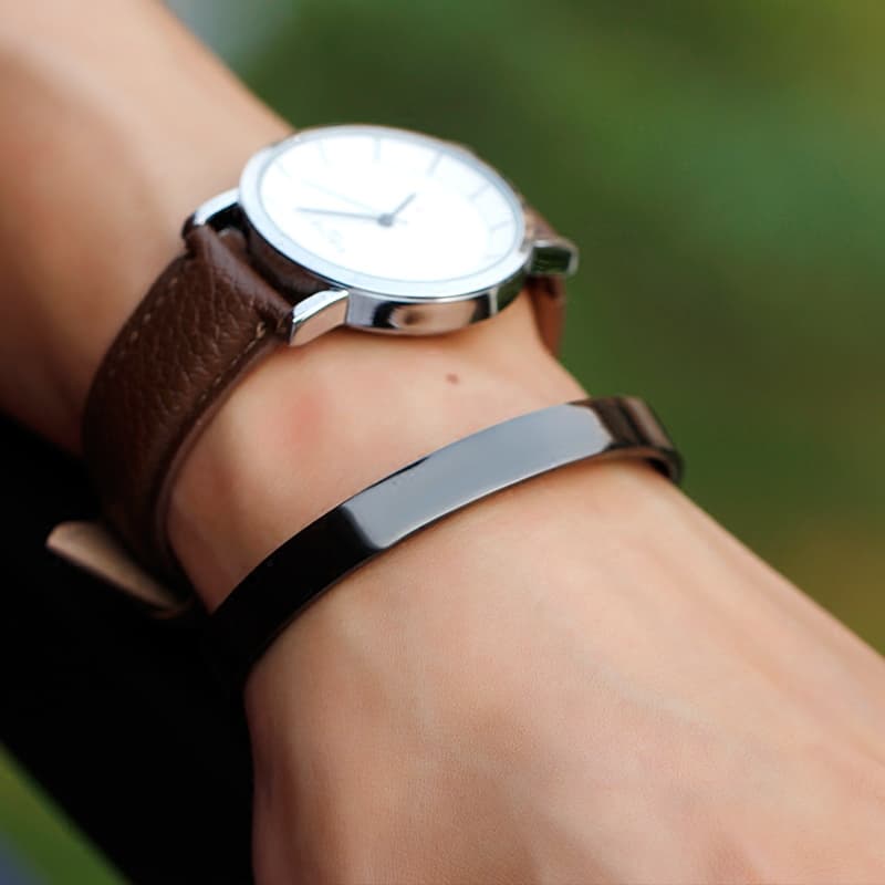 メンズアクセサリー バングル 鏡面仕上げ極細バングル