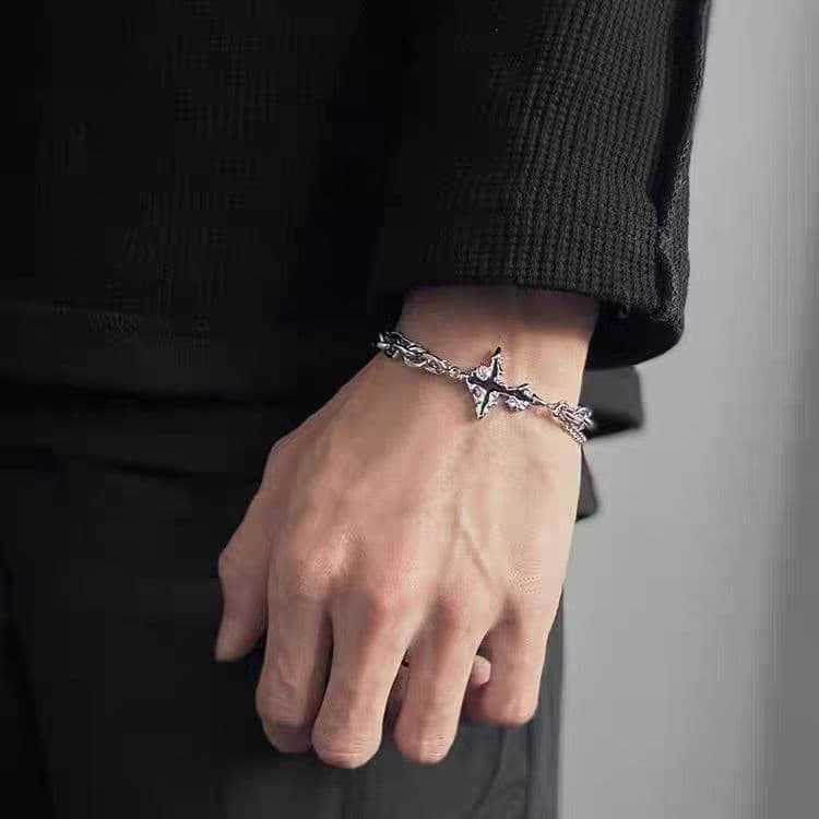 メンズアクセサリー ブレスレット 神秘十字星チェーンブレスレット