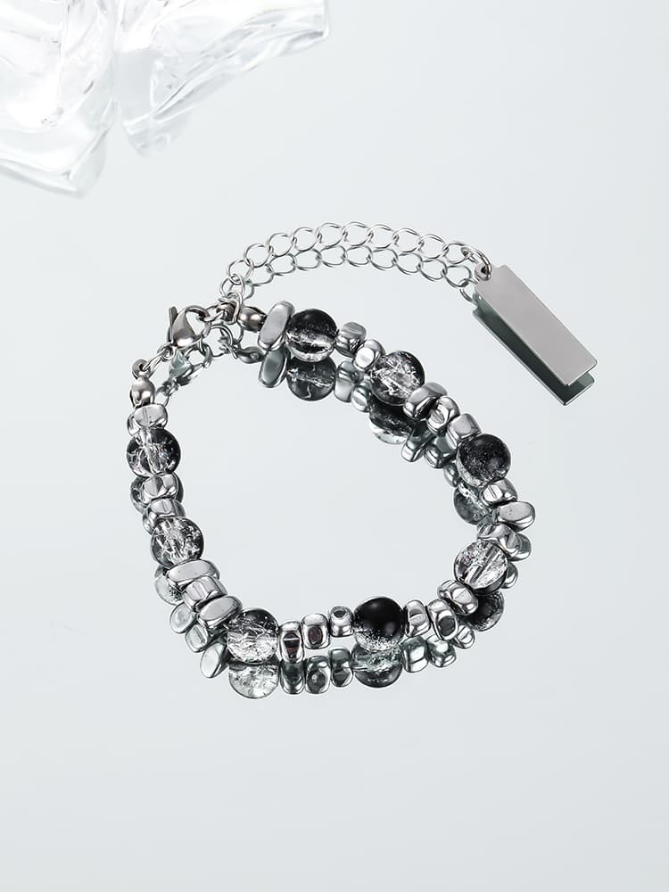 メンズアクセサリー 宝石玉とメタルの調和ブレスレット