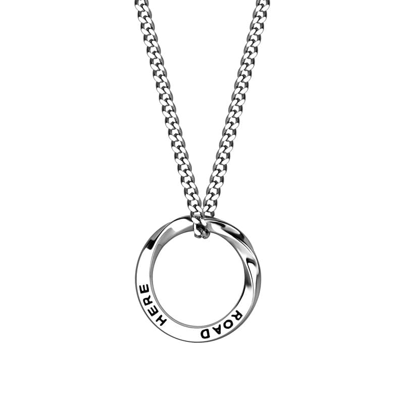 メンズアクセサリー ネックレス ねじれリングペンダント