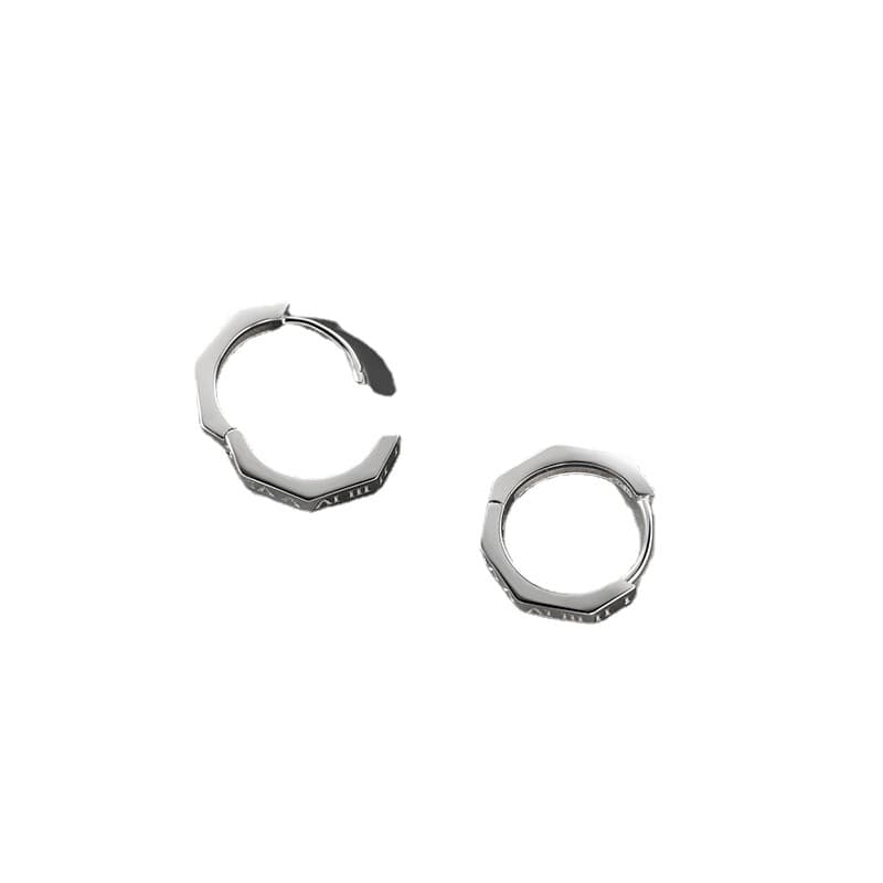 メンズアクセサリー ピアス ローマ数字フープピアス