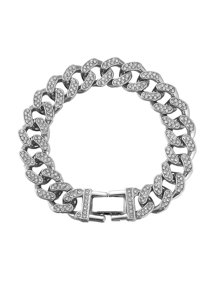 メンズアクセサリー ブレスレット 煌めき鎖状デザインブレスレット