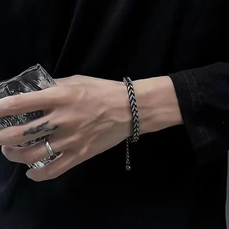 メンズアクセサリー 麦の穂編み込みブレスレット