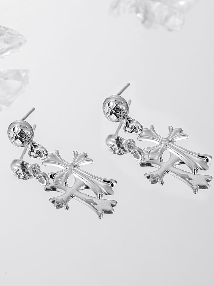 メンズアクセサリー ピアス 神秘的な十字架揺れピアス